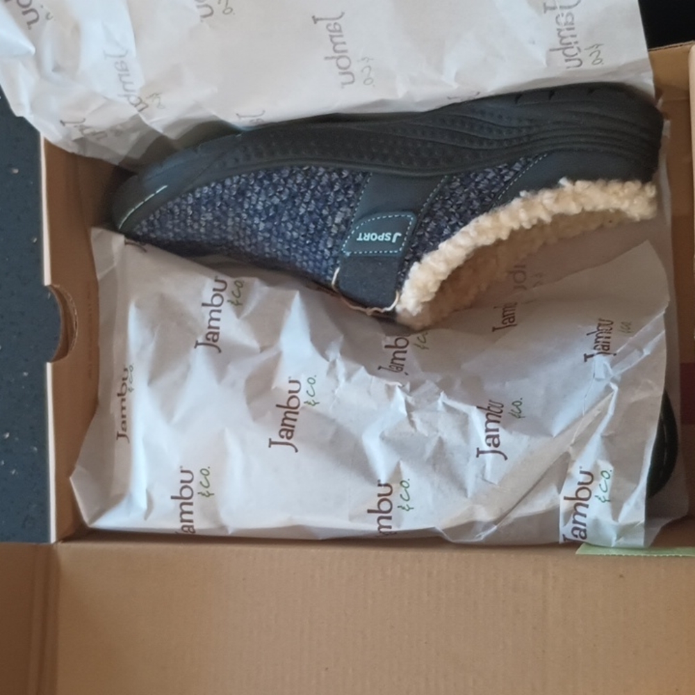 JSport by Jambu Womens Graham Encore Navy Mules Size 9.5M NWT
